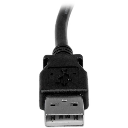 StarTech USBAB2MR USB 2.0ケーブル/2m/Type-A - L型右向Type-B/480Mbps/オス-オス/ブラック/タイプB (1袋)