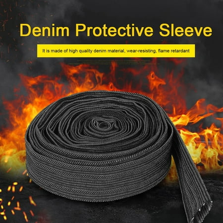 

BTIHCEUOT 7.5m Denim Protective Sleeve Sheath Cable Cover for Welding Torch Hydraulic Hose Denim Protective Sleeve