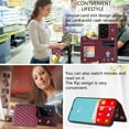 thumbnail image 3 of Case for Samsung Galaxy S23 Ultra, Detachable Crossbody Strap Wallet Case with Card Slots, Stand Ring Flip PU Leather Protective Cover Lanyard for Women for Samsung Galaxy S23 Ultra, Winered, 3 of 7