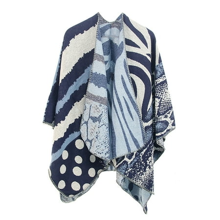 

Dadaria Shawl Wrap Women Winter Warm Oversized Printing Blanket Cape Wraps Shawl Cardigans Blue 130x150cm Women