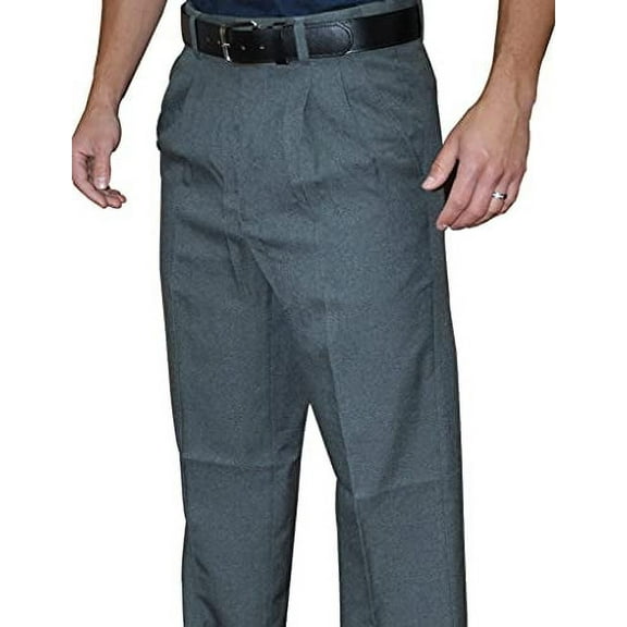 Smitty | BBS-371 | Pleated Combo Pants with Slash Pockets | Baseball Softball | Umpire's Choice! (Charcoal Gray, 34)