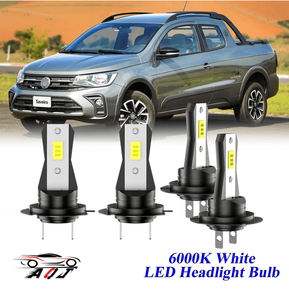 Compatible con Volkswagen Saveiro 2010 2011 2012 2013 Kit de bombillas LED para faros (combo de luz alta y baja) (Paquete de 4), blancas 6500K 10,000LM súper brillantes, plug and play