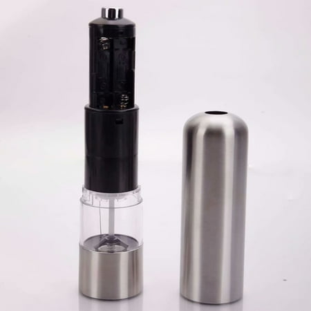 - 2pcs Stainless Steel Electric Salt and Pepper Grinder Set | Automatic Pepper Mill, Battery Operated Salt Shaker | Adjustable Coarseness