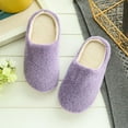 thumbnail image 2 of Unisex Faux Fur Winter Slippers,Fluffy Soft Warm Slip On House Slippers,Anti-Skid Soft Soles Cozy Plush Indoor House Shoes Comfy Slipper,Size 5-10 Blue, 2 of 6