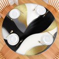 thumbnail image 2 of Black White Gray Gold Marble Pattern Round Fitted Tablecloth with Elastic Edge,Dining Table Cover Waterproof,Outdoor Round Tablecloth for Camping,Dining,Indoor and Outdoor, 2 of 7