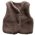 thumbnail image 1 of SYNPOS Toddler Baby Girl Winter Vest Sherpa Fleece Sleeveless Waistcoat Kids Cute Soft Jackets Coat 1-6Y, 1 of 9