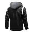 thumbnail image 3 of Veste de Moto en Cuir Homme Décontractée Mode Moto Cuir Hiver Fermeture Éclair Col Montant Veste Manteaux Veste en Cuir Homme Moto Veste de Moto Homme Veste en Cuir Homme, 3 of 3