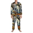 thumbnail image 3 of Naloa Sunflower Field Spotted Dog Men’s Pajamas Set - Long Sleeve Button Down Sleep Shirt and Pajama Bottoms Sleepwear Set-XX-Large, 3 of 7