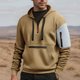 thumbnail image 1 of pstuiky camisas de hombre de manga larga, Sudadera con capucha y cremallera de manga larga con bloques de color para hombre top de hombre l, 1 of 8