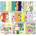 thumbnail image 2 of Inkdotpot Summer Fruit Theme Collection Double-Sided Scrapbook Paper Kit Cardstock 12"x12" Card Making Paper Pack With Sticker Sheet - 16 Pages - Multicolor, 2 of 4