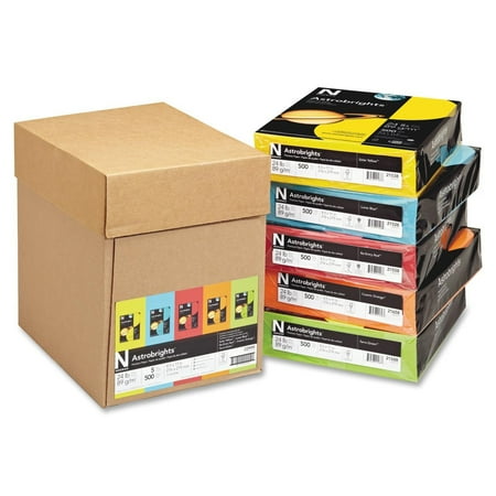 Astrobrights Colored Paper - For Inkjet, Laser Print - Letter - 8.50" X 11" - 24 Lb - 2500 / Carton - Assorted (WAU22999)