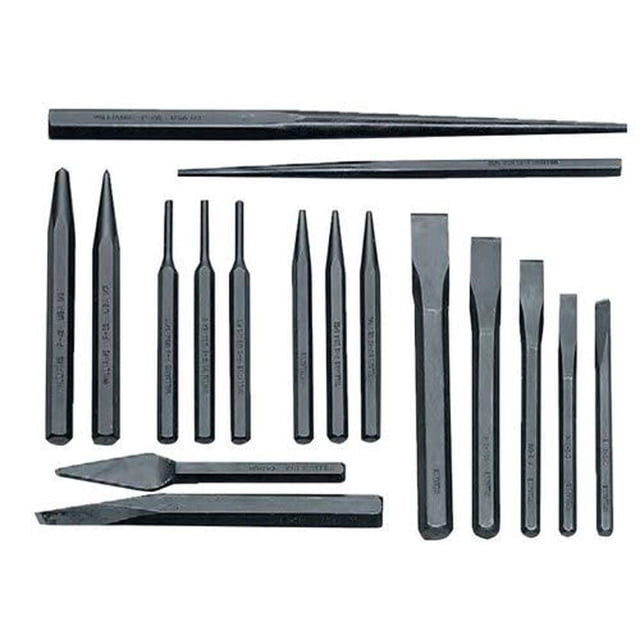 Juego de cinceles Williams JHWPC-17 con 17 piezas y estuche enrollable resistente