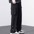 thumbnail image 3 of Diufon Men's Cargo Pants Casual Wide Leg Long Sweatpants Outdoor Hiking Drawstring Tracksuit Pants with Pockets, 3 of 4