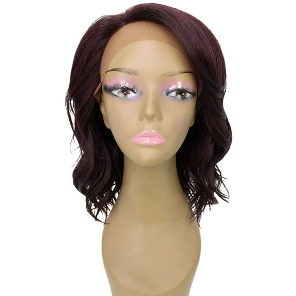 LUXLUXE Rayana's Wavy 15 Inch Long 4X4 Hand-Tied Lace Front Wig, Heat Resistant Fiber,