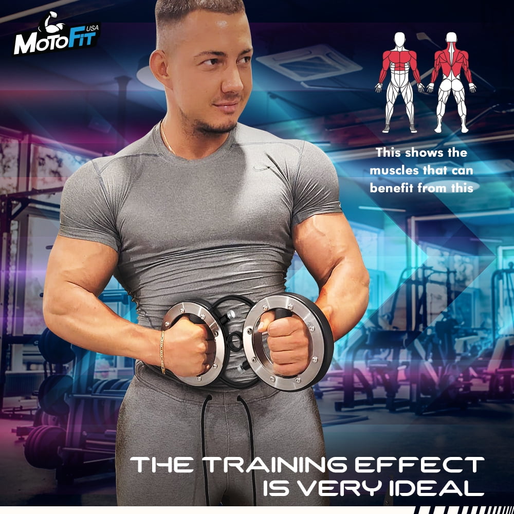 MotoFit 12 Pounds Multifunctional Speed Arm Machine with Adjustable Resistance  Forearm Trainer in 360 Rotating Grips for Upper Body Strength and Endurance  Arm Workout Machine for Home or Gym