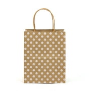 12CT Polkadots Natural Brown Kraft Bag, Birthday Party Gift Favor Bag Set, Biodegradable Paper, Gift Expressions _Medium