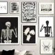 thumbnail image 4 of Nordic Halloween Skeleton Witchy Gothic Ghost Canvas Painting Pumpkin Bats Cat Poster Prints Wall Art for Living Room Decoration, 4 of 5