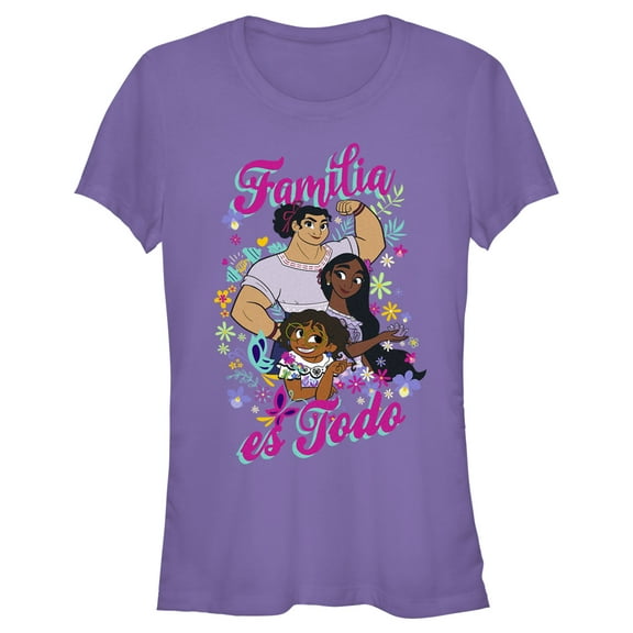 Junior's Encanto Mirabel, Luisa and Isabela Familia es Todo  Graphic Tee Purple Small