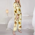 thumbnail image 3 of Balery Watercolor Bee Honey Honeycomb Bee Conjunto de Pijama con Estampado para Mujer, Conjunto de Dos Piezas con Manga Larga, Ropa de Dormir Suave con Bolsillos, Pijamas Cómodos-Small, 3 of 7