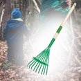 thumbnail image 4 of ZOUSSIQI Garden Rake Leaf Rake Raking Grass and Leaves Tool,9 Tines Farming Home Garden Tool,Accessories for Yard Garden Shrub Lawns, Green CA919-61705, 4 of 7