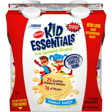 Boost Kids Essentials Vanilla Nutritionally Complete Drink, 8.25 Fl oz, 4