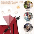 thumbnail image 5 of Gymax 4 Wheel Pet Stroller w/ Storage Basket & Tray Adjustable Canopy Pets Burgundy, 5 of 10