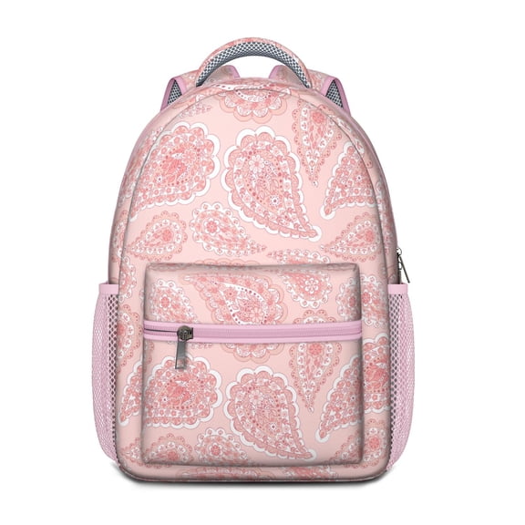 Paisley Waterproof School Backpack with Ergonomic Spinal Support - Vintage Boho Design Bookbag for Teens & College Students