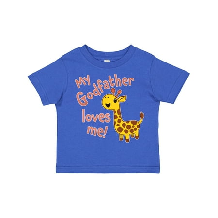 

Inktastic My Godfather Loves Me- Cute Giraffe Gift Toddler Boy or Toddler Girl T-Shirt