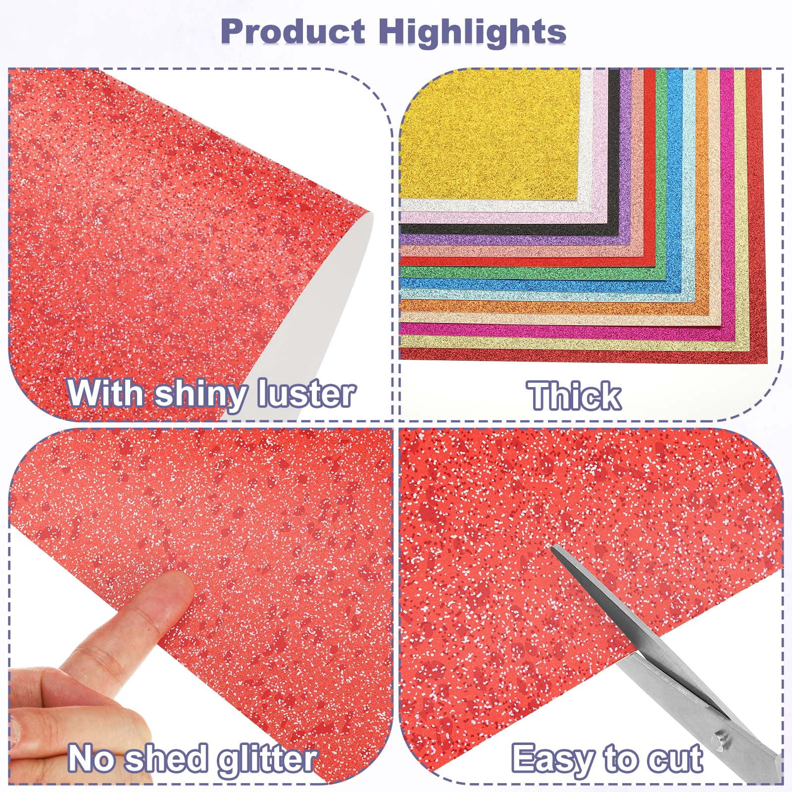 40Sheets Red/Pink Glitter Cardstock, 8.3x11.7 in A4 Glitter Paper Card Stock Shiny Scrapbook 250gsm Sparkly Paper Large Shimmer for Crafts Scrapbook DIY Art Wedding Party