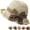 Beige-wide-brim Hat, variant on Versatile Retro Woven Handmade Straw Hat with Ruffled Bow, Elegant Crochet Straw, Foldable Breathable for Women, Pink-mid-brim Hat