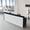 Black Grain & White, variant on Modern Ergonomic Reception Desk With LED Lighting（Maple & White; 71"L x 24"W x 39"H）