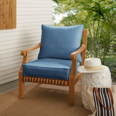 Sunbrella Blue Indoor/ Outdoor Deep Seating Pillow and Cushion Set - 23 in x 25 in x 5 in