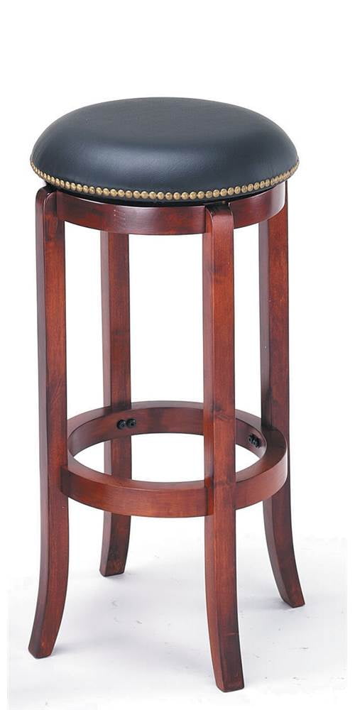 29 In Backless Swivel Bar Stool With, Leather Swivel Bar Stools With Nailhead Trim