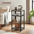 thumbnail image 4 of Bryce Side Table End Telephone Table with 2 Mesh Shelves for Office Hallway or Living Room Industrial Accent Furniture with Steel Frame Greige and Black, 4 of 5