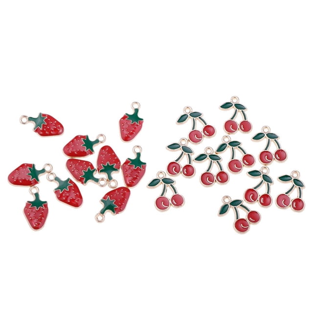 20 Piezas De Colgante De Cereza BLESIY Encantos para la fabricación de joyas