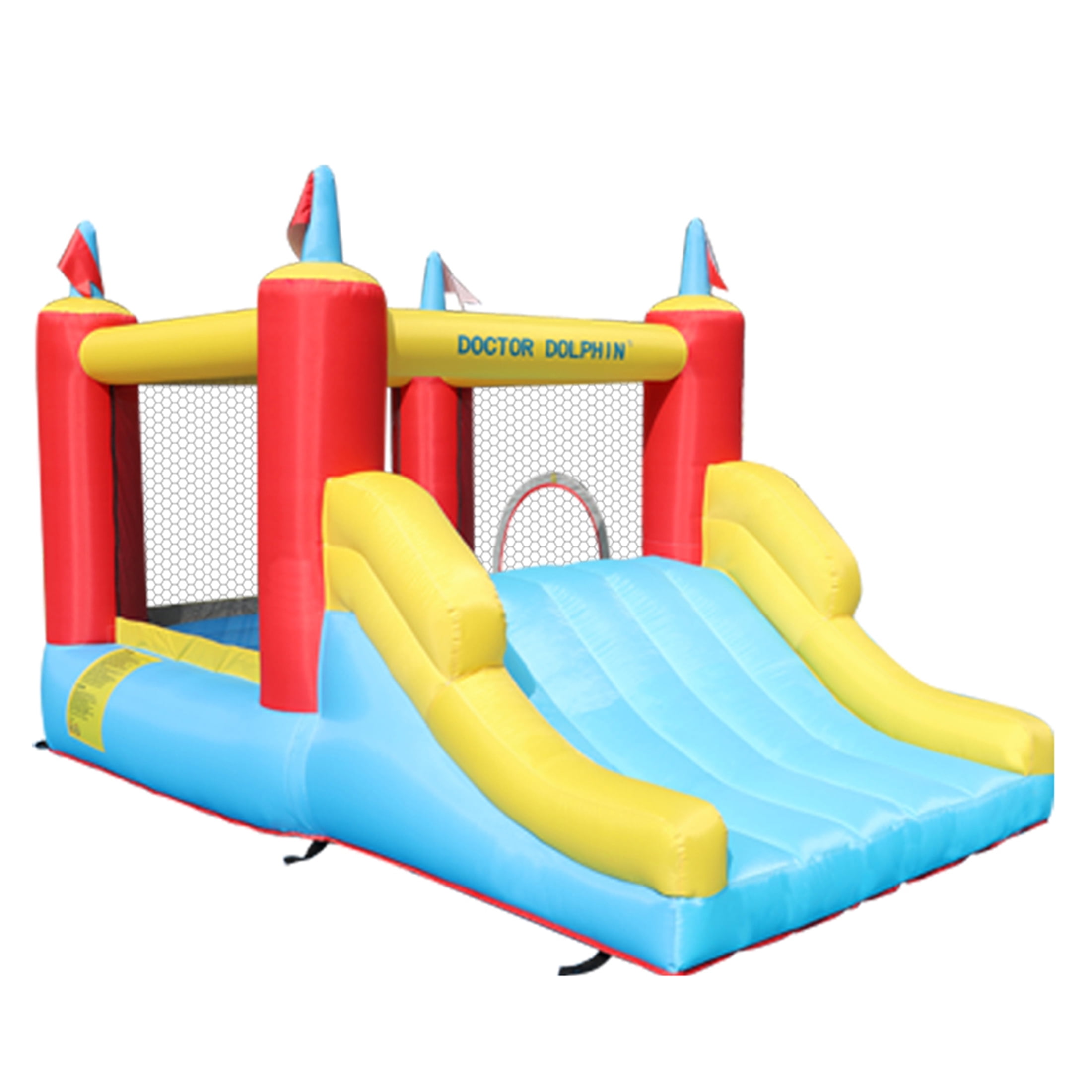 Doctor Dolphin Slide Bouncer with Slide Inflatable Jumper Bouncing