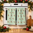 thumbnail image 4 of Christmas Hand Towels for Bathroom Set of 2, 100% Quick Dry, 3D Embroidered, 15.7"x23.6", Green, 4 of 6