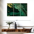 thumbnail image 3 of Elephant Stock Green And Gold Abstract Wall Art - Horizontal Multi Panel Canvas - Living Room Wall Decor - Abstract Multi Panel - Gold And Teal Decor - 38" x 24", 3 of 8