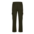thumbnail image 6 of Wrtxtat Corduroy Pants for Men Warm Straight Leg Open Bottom Pants with Multi-pockets Adjustable Pants Zipper Cuff Drawstrings Trousers Green S, 6 of 8