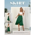 thumbnail image 4 of SLADYGLD Women Lace Up Waist Irregular Ruffle Hem Wrap Midi Skirt, 4 of 5