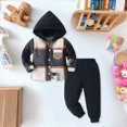 thumbnail image 2 of Zuwimk Toddler Boys Clothes Long Sleeve Flannel Plaid Button Shirt +Cargo Pants 2 Pcs Fall Winter Kids Outfits Set(Navy,2-3 Years), 2 of 5