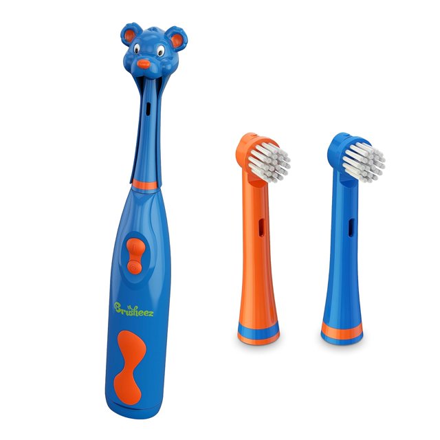 Kid's Electric Toothbrush Set & Replacement Heads 2 Pack - Buddy The Bear