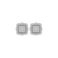 thumbnail image 2 of ARAIYA FINE JEWELRY Sterling Silver Round Diamond Cluster Stud Earrings (1/4 cttw, I2-I3 Clarity, I-J Color), 2 of 6