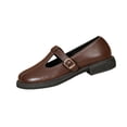 thumbnail image 2 of Gealkoca Womens Low Chunky Heel Loafers Classic Round Toe Slip On Office Uniform Shoes Women's Flats Casual Work Walking Dress Shoes Business, 2 of 7