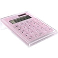 thumbnail image 1 of Calculadora Acrílica EXPUTRAN Rosa con Soporte Batería y Energía Híbrida Solar 12 Dígitos, 1 of 3