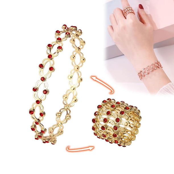 Anillo Retráctil 2 En 1, Pulsera De Cobre De Deformación Ajustable, Regalo De Joyería Para Aniversario De Cumpleaños Speravity AP007437-04