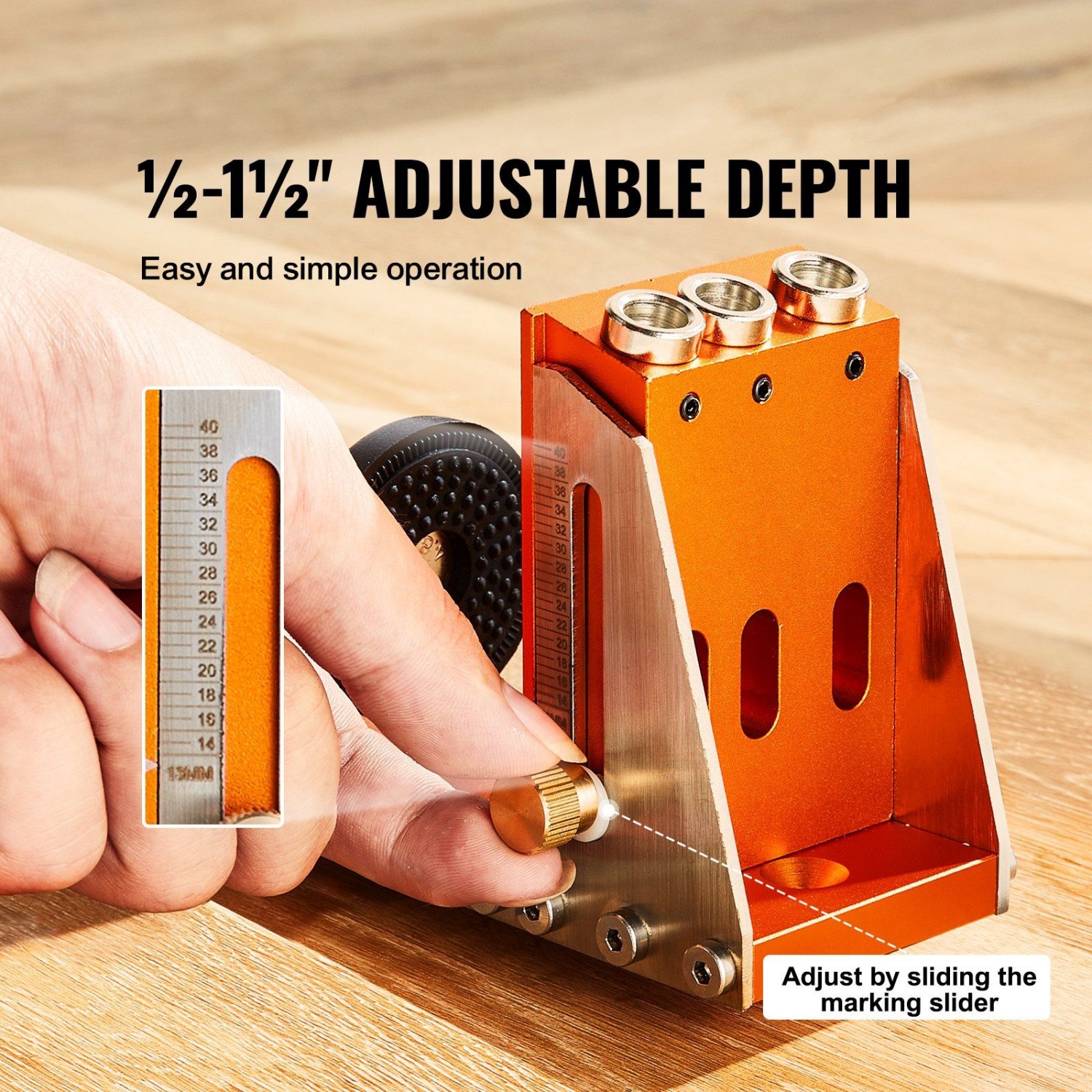 30 Pcs Pocket Hole Jig Kit  Adjustable & Easy to Use Pocket Hole Jig System with Step Drills  Drill Stop Rings  Wrenches  and Square Drive Bits  Dual Scale Marks for DIY Carpentry Project