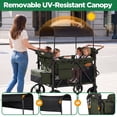 thumbnail image 5 of Vomeast Upgrade Wagon Stroller for 4 Kids, 4-Seater Outdoor Baby Stroller Wagon with Canopy, 5-Point Harness, Adjustable Handle(Green), 5 of 12