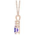 thumbnail image 2 of ANGARA Natural Oval Tanzanite Solitaire Pendant with Trio Diamond in 14K Rose Gold for Women (Size-6x4mm) | December Birthstone, Anniversary, Jewelry Gift for Women | Natural Tanzanite Necklace, 2 of 9