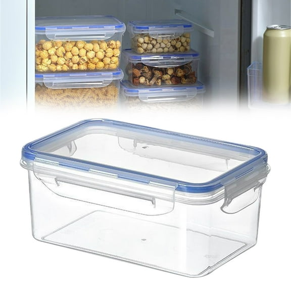 Extra Large Food Storage Container with Lid, BPA-Free Thick Plastic Meal Prep Box, Single Compartment Stackable Microwave & Freezer Safe